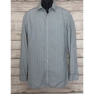Banana Republic Gray and Blue Button Down Shirt